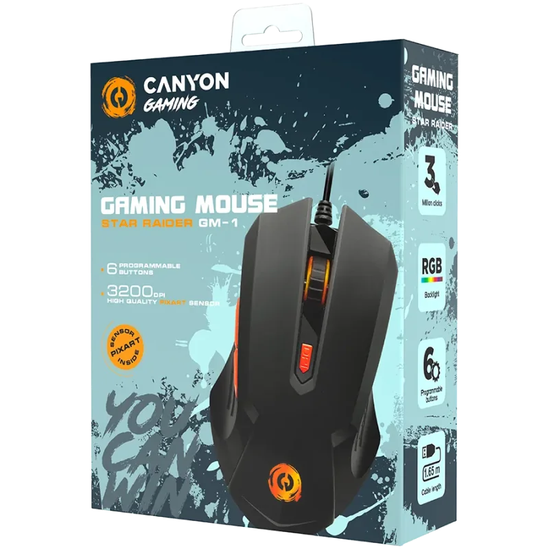 CANYON mouse Star Raider GM-1 RGB 6buttons Wired Black - 1