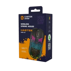 Canyon 7keys Gaming 2.4G wireless mouse, KA8 sensor, DPI up to 1600, rubber coating on panel, Huano 1million switch, 45cm PVC ca