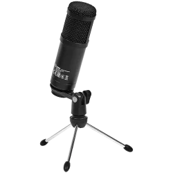 LORGAR Soner 313, Gaming Microphones, Black, USB condenser microphone with Volume Knob & Echo Kob, including 1x Microphone, 1 x 