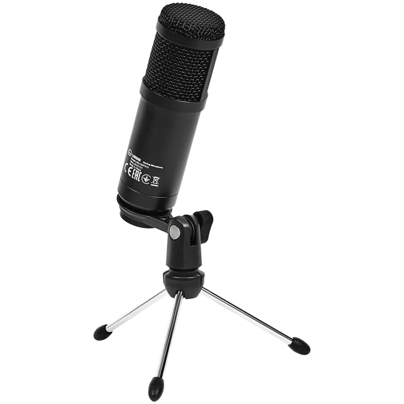 LORGAR Soner 313, Gaming Microphones, Black, USB condenser microphone with Volume Knob & Echo Kob, including 1x Microphone, 1 x 