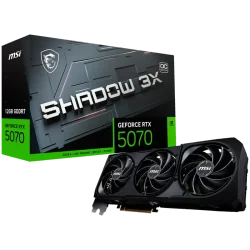 MSI Video Card Nvidia GeForce RTX 5070 12G SHADOW 3X OC, 12GB GDDR7, 192bit, Effective Memory Clock: 28000MHz, Boost: 2542 MHz, 