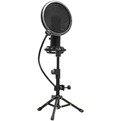 LORGAR Voicer 721, Gaming Microphone, Black, USB condenser microphone with tripod stand, pop filter, including 1 microphone, 1 H
