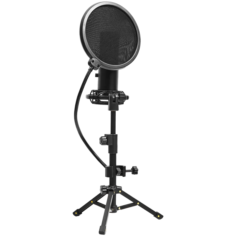LORGAR Voicer 721, Gaming Microphone, Black, USB condenser microphone with tripod stand, pop filter, including 1 microphone, 1 H