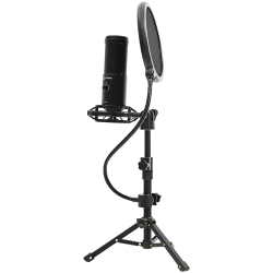 LORGAR Voicer 721, Gaming Microphone, Black, USB condenser microphone with tripod stand, pop filter, including 1 microphone, 1 H