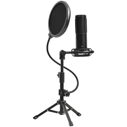 LORGAR Voicer 721, Gaming Microphone, Black, USB condenser microphone with tripod stand, pop filter, including 1 microphone, 1 H