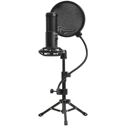 LORGAR Voicer 721, Gaming Microphone, Black, USB condenser microphone with tripod stand, pop filter, including 1 microphone, 1 H