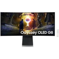 Monitor LED Samsung LS34DG850SUXDU Odyssey G85SD, 34" Ultra WQHD Curved 1800R 21:9 (3440x1440) OLED 174Hz, 250 cd/m2, 1m:1, HDR4