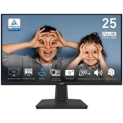 MSI PRO MP251 Professional Business Monitor, 24.5" 100Hz, FHD (1920x1080) 16:9, IPS Anti-glare, 1ms/4ms, 300nits, 1300:1, 178/17