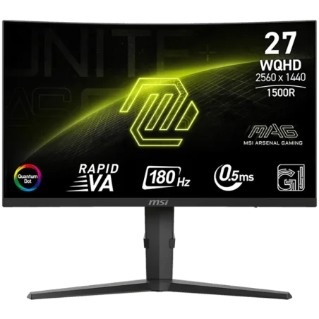 MSI MAG 275CQRF QD E2 Gaming Monitor, 27" 180Hz, WQHD (2560x1440) 16:9, Rapid VA, Anti-glare, Quantum Dot, 0.5ms, 300nits, 5000: