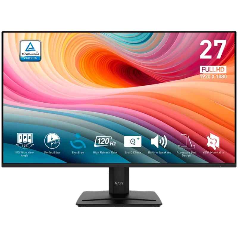 MSI PRO MP275 E2 Professional Business Monitor, 27" 120Hz, FHD (1920x1080) 16:9, IPS Anti-glare, 1ms/4ms, 300nits, 1500:1, 178/1