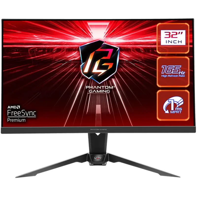 Asrock Gaming Monitor, 31.5" QHD(2560x1440) VA, AG, 165 Hz, 92% sRGB, 16:9, 3000:1, 550 cd/m², 178º/178º, 1ms (MPRT), Flicker-fr