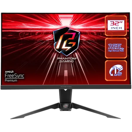 Asrock Gaming Monitor, 31.5" QHD(2560x1440) VA, AG, 165 Hz, 92% sRGB, 16:9, 3000:1, 550 cd/m², 178º/178º, 1ms (MPRT), Flicker-fr