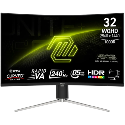 MSI MAG 325CQRXF E2 Gaming Monitor, 31.5" 240Hz, WQHD (2560x1440) 16:9, Rapid VA, 0.5ms, 300nits, 3500:1, 178/178, AMD FreeSync 