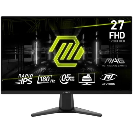MSI MAG 275F Gaming Monitor, 27" 180Hz, FHD (1920x1080) 16:9, Rapid IPS, 0.5ms, 250nits, 1000:1, 178/178, AMD FreeSync, 1x DP, 2