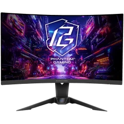Asrock Curved Gaming Monitor, 27" QHD(2560x1440) VA, Anti-Glare, 180 Hz, 132% sRGB, 5000:1, 16:9, 300 cd/m^2, 178º/178º, 1ms (MP