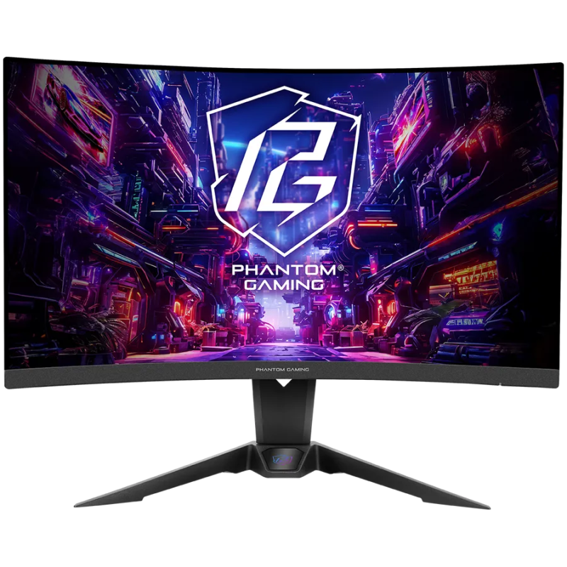 Asrock Curved Gaming Monitor, 27" QHD(2560x1440) VA, Anti-Glare, 180 Hz, 132% sRGB, 5000:1, 16:9, 300 cd/m^2, 178º/178º, 1ms (MP