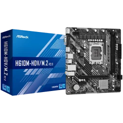 ASROCK Main Board Desktop H610M-HDV/M.2 (S1700, 2x DDR4, 1x PCIe 4.0 x16, 1x PCIe 3.0 x1, 4x SATA3 6.0Gb/s, 1x m.2 PCIe, 4x USB 