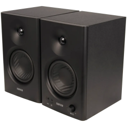 Edifier MR4 Active Studio Monitors, RCA, AUX, TRS, 1-inch Tweeters, 4-inch Woofers, 42W (RMS), Control Knob, Black - 1