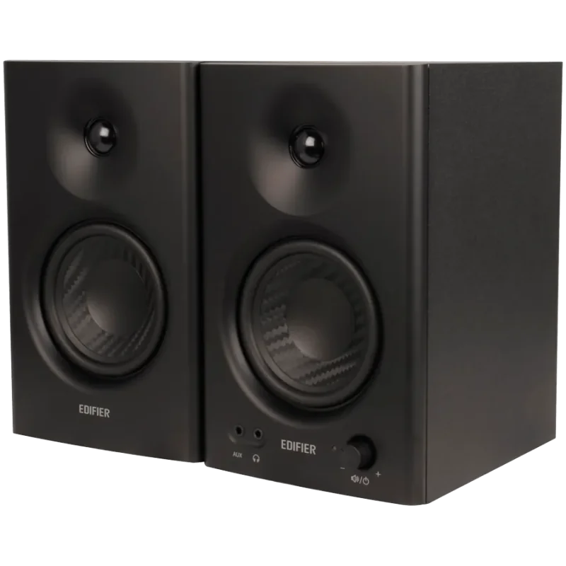 Edifier MR4 Active Studio Monitors, RCA, AUX, TRS, 1-inch Tweeters, 4-inch Woofers, 42W (RMS), Control Knob, Black - 1