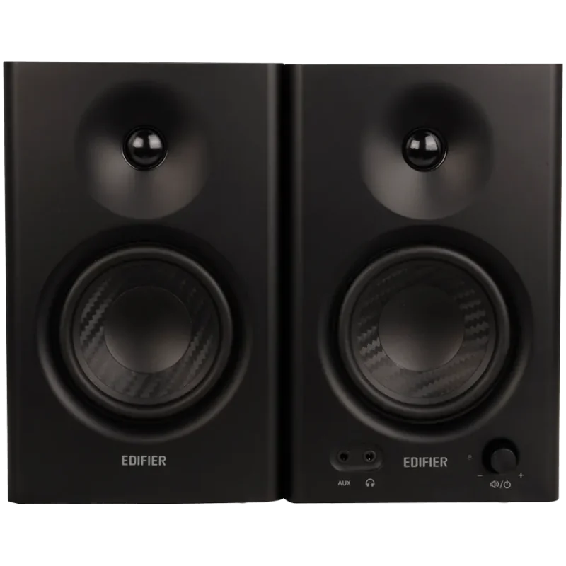 Edifier MR4 Active Studio Monitors, RCA, AUX, TRS, 1-inch Tweeters, 4-inch Woofers, 42W (RMS), Control Knob, Black - 1