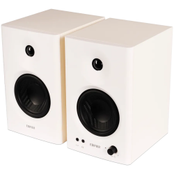 Edifier MR4 Active Studio Monitors, RCA, AUX, TRS, 1-inch Tweeters, 4-inch Woofers, 42W (RMS), Control Knob, White - 1