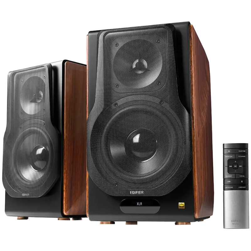 Edifier S3000MKII Active Bookshelf Speakers (2.0), Bluetooth V5.0, Balanced XLR, Optical, Coaxial, USB and Line inputs, Planar m