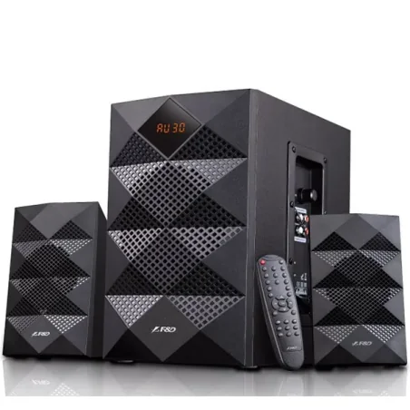 F&D A180X 2.1 Multimedia Speakers, 42W RMS (14Wx2+14W), 2x3'' Satellites + 5.25'' Subwoofer, BT 5.0/AUX/USB/FM/LED Display/Remot