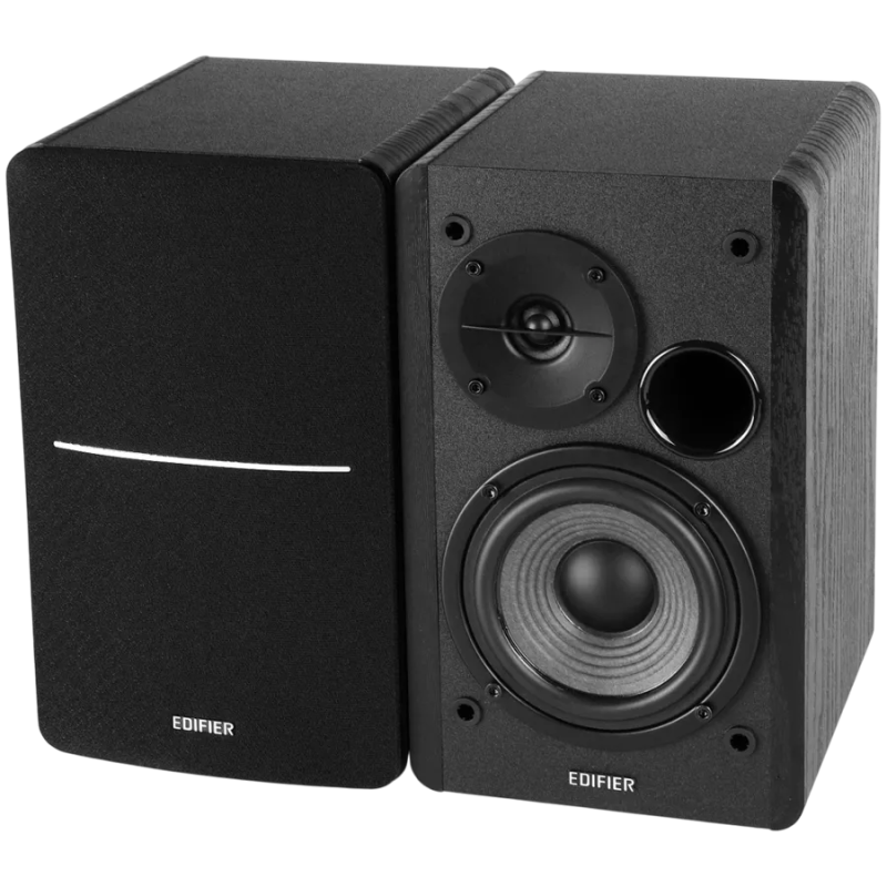 Edifier R1280DB 2.0 Bookshelf Speakers, BT V5.1, Optical, Coaxial, RCA, 0.5-inch Tweeters, 4-inch Drivers, 42W (RMS), Control Kn