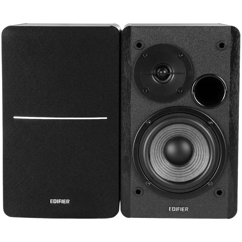 Edifier R1280DB 2.0 Bookshelf Speakers, BT V5.1, Optical, Coaxial, RCA, 0.5-inch Tweeters, 4-inch Drivers, 42W (RMS), Control Kn