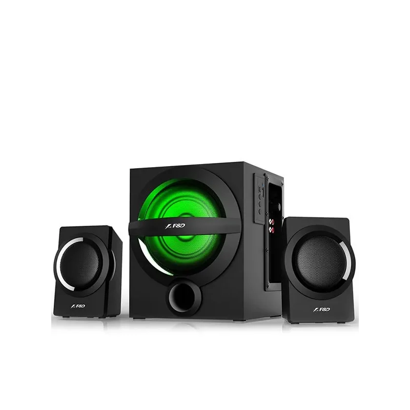 F&D A140X 2.1 Multimedia Speakers, 37W RMS (12Wx2+13W), 2x3'' Satellites + 4'' Subwoofer, BT 5.0/AUX/USB/FM/Multi-color LED/Remo