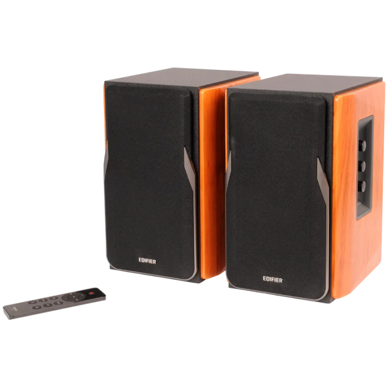 Edifier R1380DB 2.0 Bookshelf Speakers, BT V5.1, Optical, Coaxial, RCA, 1-inch Tweeters, 4-inch Drivers, 42W (RMS), Control Knob