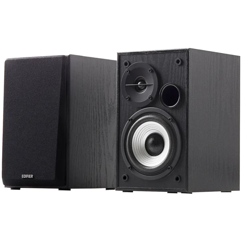 Edifier R980T 2.0 Bookshelf Speakers, Dual RCA and 3.5mm headphone output, 0.5-inch Tweeters, 4-inch Bass Drivers, 24W (RMS), Bl