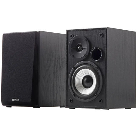 Edifier R980T 2.0 Bookshelf Speakers, Dual RCA and 3.5mm headphone output, 0.5-inch Tweeters, 4-inch Bass Drivers, 24W (RMS), Bl
