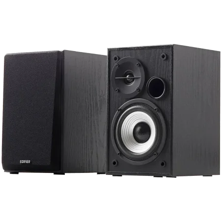 Edifier R980T 2.0 Bookshelf Speakers, Dual RCA and 3.5mm headphone output, 0.5-inch Tweeters, 4-inch Bass Drivers, 24W (RMS), Bl