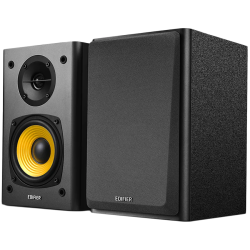 Edifier R1000T4 2.0 Bookshelf Speakers, BT V5.0, RCA, 0.5-inch Tweeters, 4-inch Drivers, 24W (RMS), Control Buttons, Black - 1