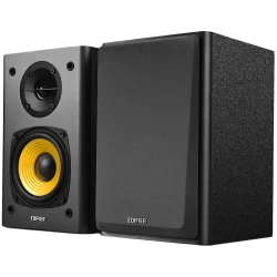 Edifier R1000T4 2.0 Bookshelf Speakers, BT V5.0, RCA, 0.5-inch Tweeters, 4-inch Drivers, 24W (RMS), Control Buttons, Black - 1