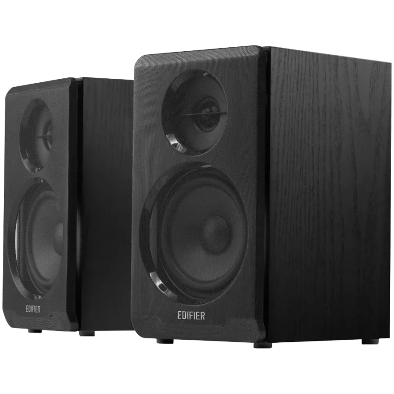 Edifier R33BT 2.0 Bookshelf Speakers, BT V5.0, AUX, 0.5-inch Tweeters, 3.5-inch Drivers, 10W (RMS), Control Buttons, Black - 1