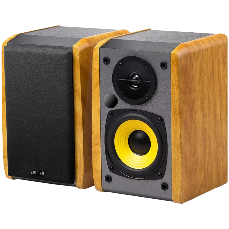 Edifier R1010BT Bookshelf Speakers, Bluetooth V5.1, Dual RCA Inputs, 4-inch Mid-Bass Drivers 0.5-inch Tweeters, 24 W RMS, Brown 