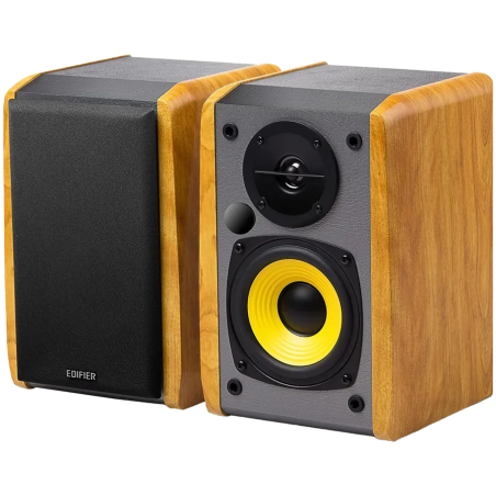 Edifier R1010BT Bookshelf Speakers, Bluetooth V5.1, Dual RCA Inputs, 4-inch Mid-Bass Drivers 0.5-inch Tweeters, 24 W RMS, Brown 