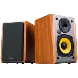 Edifier R1010BT Bookshelf Speakers, Bluetooth V5.1, Dual RCA Inputs, 4-inch Mid-Bass Drivers 0.5-inch Tweeters, 24 W RMS, Brown 
