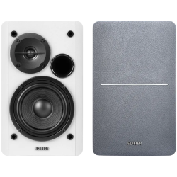 Edifier R1280T 2.0 Bookshelf Speakers, RCA, 0.5-inch Tweeters, 4-inch Drivers, 42W (RMS), Control Knobs and Remote Control, Whit