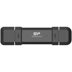 Silicon Power 500GB DS72 Dual USB-C/USB 3.2 Gen 2, Portable External SSD, Steam Deck and iPhone 15 Pro, R/W: up to 1050MB/s 850M