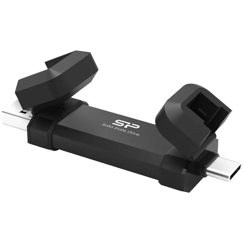 Silicon Power 500GB DS72 Dual USB-C/USB 3.2 Gen 2, Portable External SSD, Steam Deck and iPhone 15 Pro, R/W: up to 1050MB/s 850M