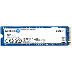 Kingston 500GB NV3 SSD M.2 2280 PCIe 4.0 NVMe, Read: 5,000/ Write: 3,000MB/s - 1