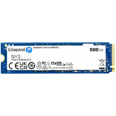 Kingston 500GB NV3 SSD M.2 2280 PCIe 4.0 NVMe, Read: 5,000/ Write: 3,000MB/s - 1