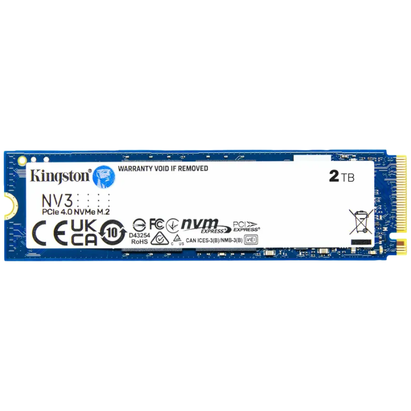 Kingston 2TB NV3 SSD M.2 2280 PCIe 4.0 NVMe, Read: 6,000/ Write: 5,000MB/s - 1