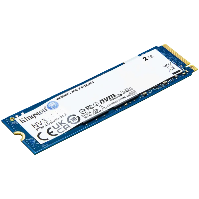 Kingston 2TB NV3 SSD M.2 2280 PCIe 4.0 NVMe, Read: 6,000/ Write: 5,000MB/s - 1