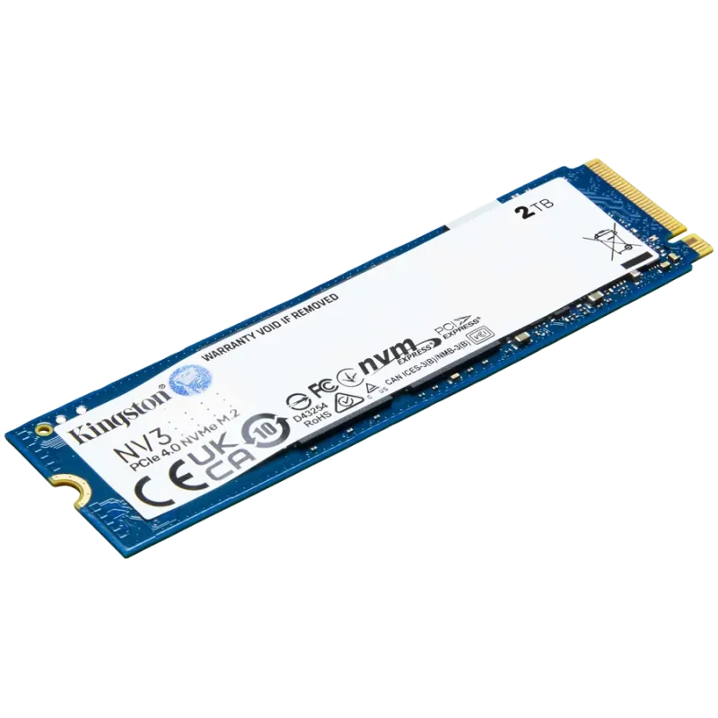 Kingston 2TB NV3 SSD M.2 2280 PCIe 4.0 NVMe, Read: 6,000/ Write: 5,000MB/s - 1