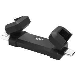 Silicon Power 1TB DS72 Dual USB-C/USB 3.2 Gen 2, Portable External SSD, Steam Deck and iPhone 15 Pro, R/W: up to 1050MB/s 850MB/