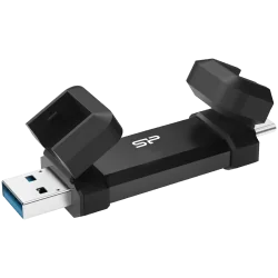 Silicon Power 1TB DS72 Dual USB-C/USB 3.2 Gen 2, Portable External SSD, Steam Deck and iPhone 15 Pro, R/W: up to 1050MB/s 850MB/